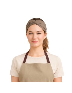 Faixa de Cabelo Turbante Bandana Marrom Claro Chef Cozinha 2