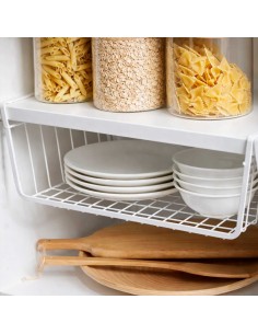 Suporte de Encaixe para Armario Cozinha Multiuso Branco 2