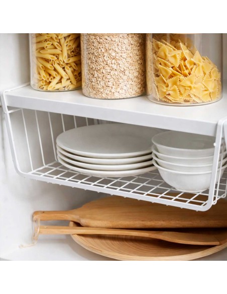 Suporte de Encaixe para Armario Cozinha Multiuso Branco