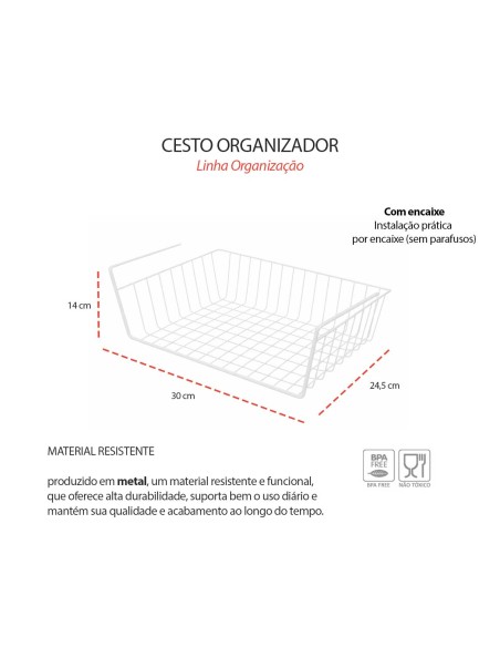 Suporte de Encaixe para Armario Cozinha Multiuso Branco