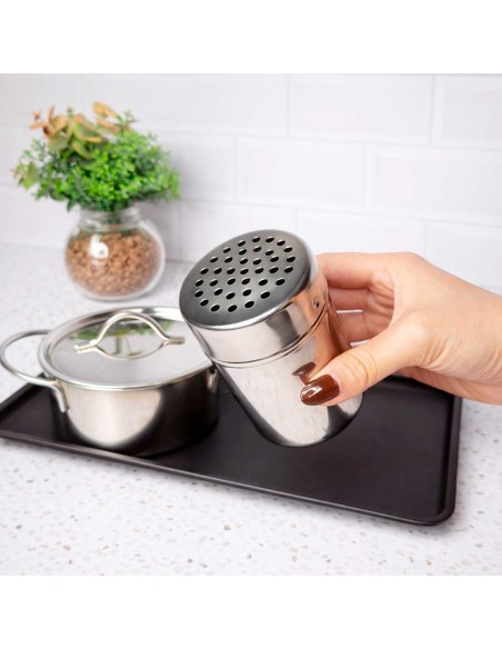 Queijeira Inox Porta Queijo Ralado Tempero Condimentos 200ml