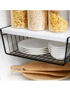 Suporte de Encaixe para Armario Preto Cozinha Multiuso 2