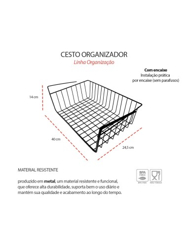 Suporte de Encaixe para Armario Preto Cozinha...