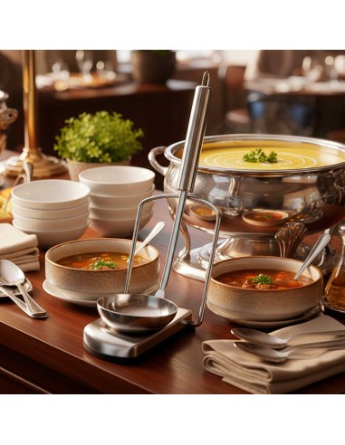 Concha e Suporte Descanso de Colher Inox Servir...