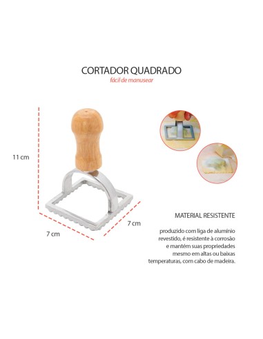 Cortador de Massa Biscoito Ravioli Quadrado...
