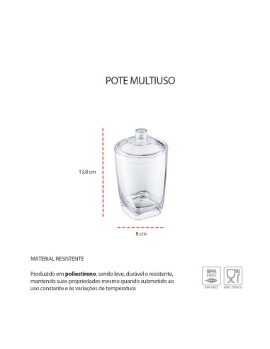 Pote Tampa Doce Salgadinho Transparente...