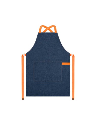 Avental Jeans Alça Cruzada Laranja Restaurante...