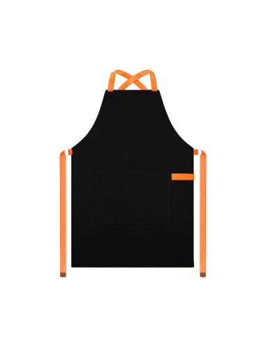 Avental Preto Alça Cruzada Laranja Cafeteria...