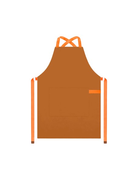 Avental Caramelo Alça Cruzada Laranja Cafeteria Bistro Bar