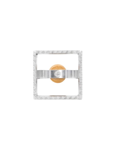 Cortador de Massa Biscoito Ravioli Quadrado Aluminio Madeira