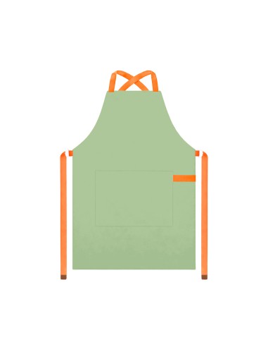 Avental Verde Matte Cha Alça Cruzada Laranja...