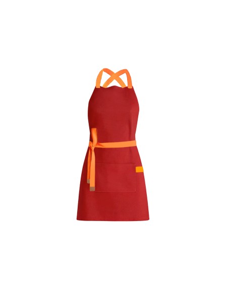 Avental Vermelho Alça Cruzada Laranja Buffet Pintura Artesanato