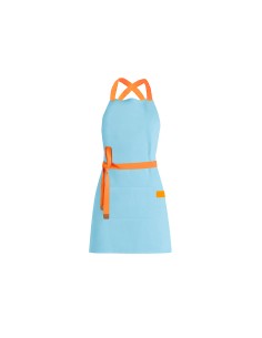 Avental Azul Claro Alça Cruzada Laranja Confeitaria Padaria