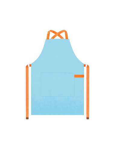 Avental Azul Claro Alça Cruzada Laranja...