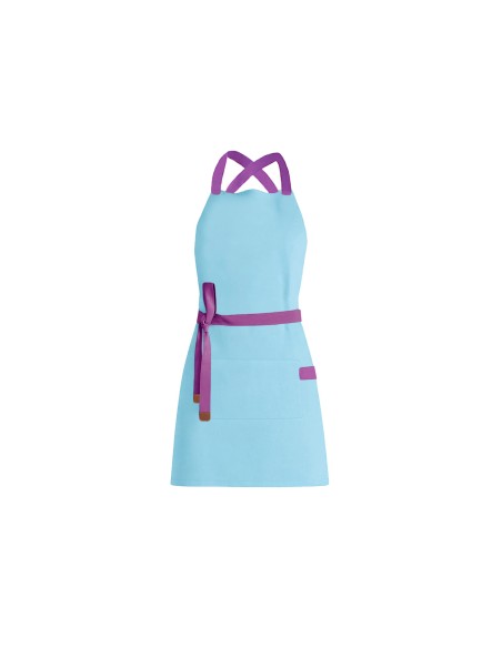 Avental Azul Claro Alça Cruzada Roxo Confeitaria Padaria