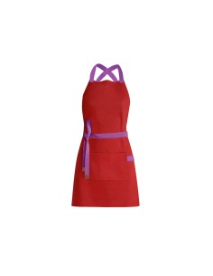 Avental Vermelho Alça Cruzada Roxo Buffet Pintura Artesanato