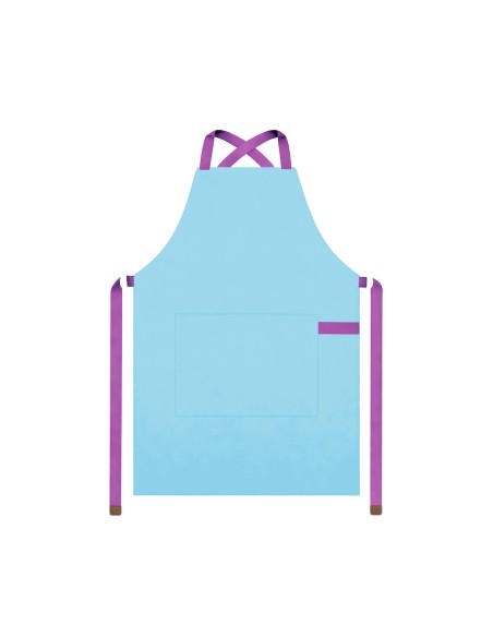 Avental Azul Claro Alça Cruzada Roxo Confeitaria Padaria