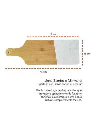 Tabua de Frios Queijos Corte Servir Bambu e...