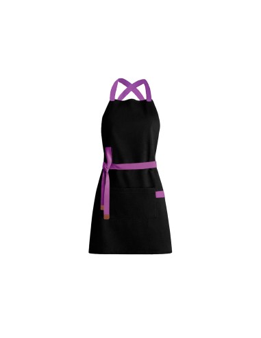 Avental Preto Alça Cruzada Roxo Cafeteria Bar...