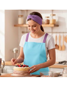 Faixa de Cabelo Turbante Bandana Lilas Lavanda Chef Cozinha 2