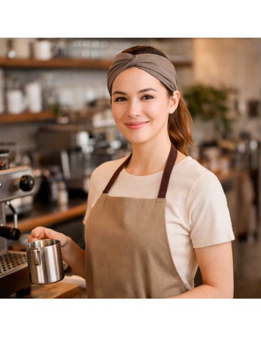 Faixa de Cabelo Turbante Bandana Marrom Claro...