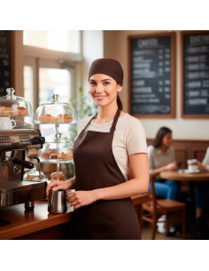 Bandana Marrom Touca Cozinha Restaurante Bar Unissex 2