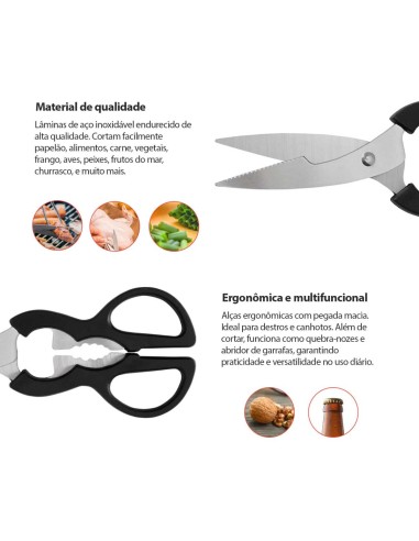 Tesoura de Cozinha Culinaria Multifuncional...