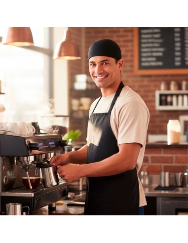 Bandana Touca Chef Cozinha Preto Bartender...