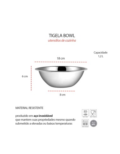 Tigela Bowl Pote Cumbuca Saladeira Pequena Aço...