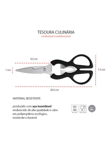Tesoura de Cozinha Culinaria Multifuncional...