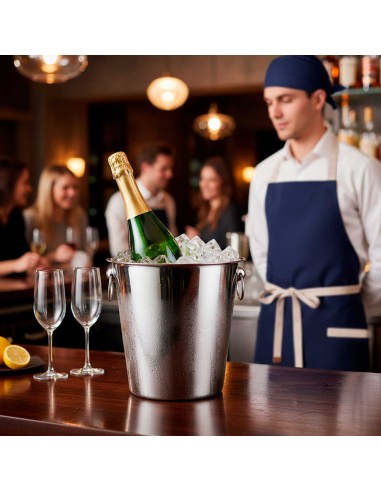 Balde de Gelo Garrafas Aço Inox Grande 6L Bar...