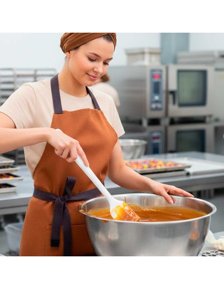 Espatula Grande Branca Silicone Cabo Longo 45cm Profissional