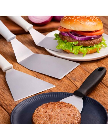 Espatula Reta Inox Preta Hamburguer Lanche...