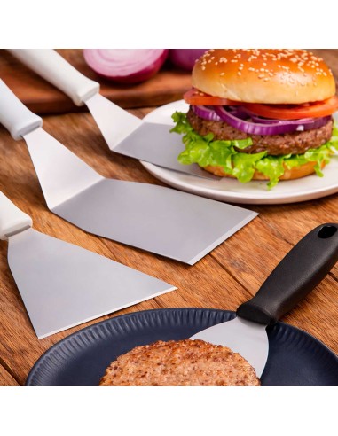 Espatula Curva Inox Branca Hamburguer Lanche...