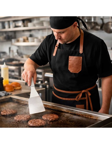 Espatula Curva Inox Branca Hamburguer Lanche Chapeiro