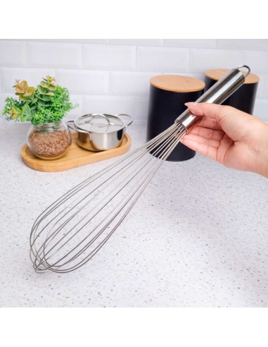 Batedor de Ovos Clara Manual Fouet Inox Grande...