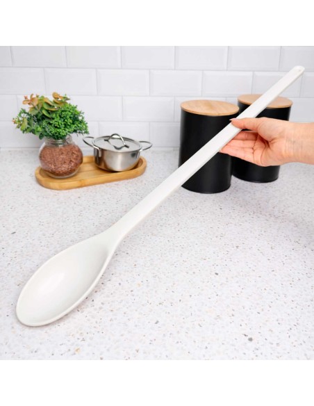 Colher Profissional Cabo Longo Polipropileno Branca 60cm