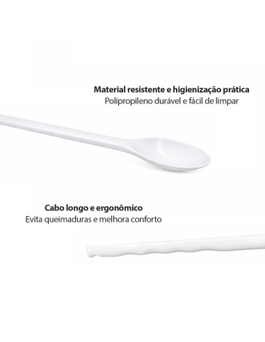 Colher Profissional Cabo Longo Polipropileno...