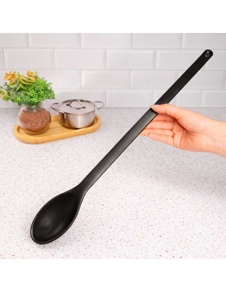 Colher Profissional Cabo Longo Polipropileno Preta 45cm