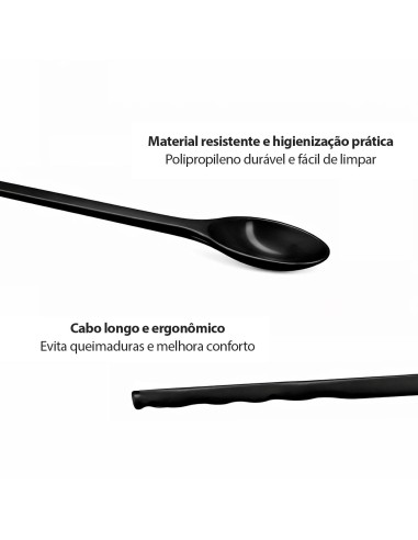Colher Profissional Cabo Longo Polipropileno...