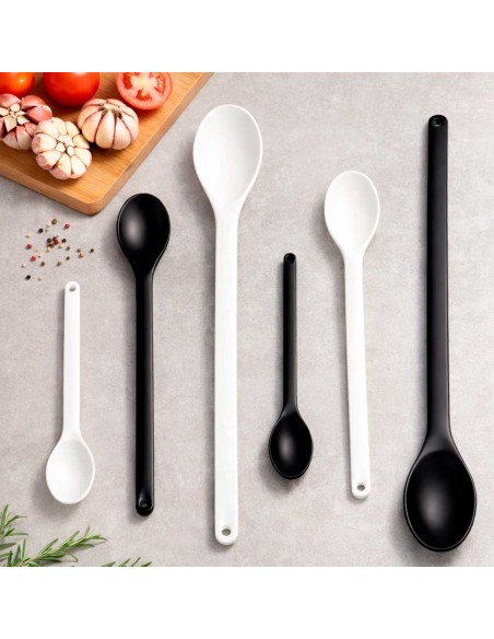 Colher Profissional Cabo Longo Polipropileno Preta 45cm