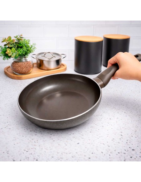 Frigideira Antiaderente Ceramico Inducao Marrom 18cm 1L