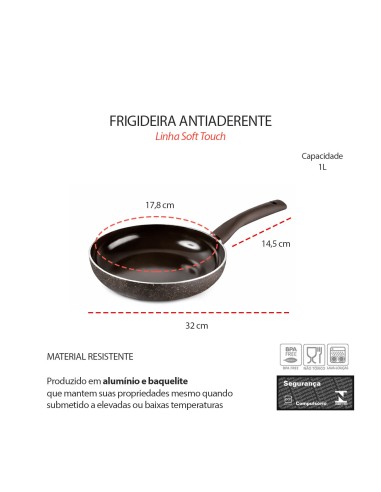 Frigideira Antiaderente Ceramico Inducao Marrom...