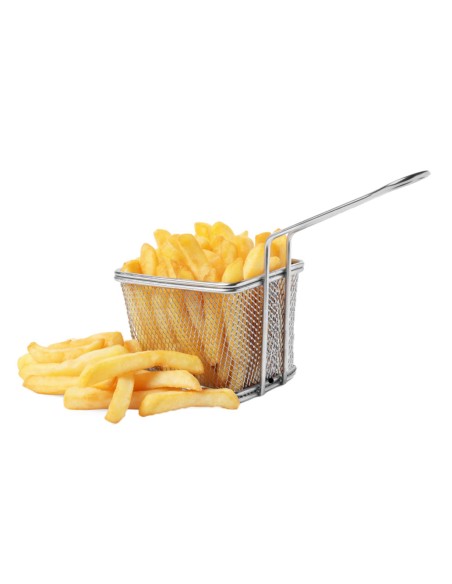 Cestinha Inox Servir Fritas Petiscos Bar Finger Food Fritura
