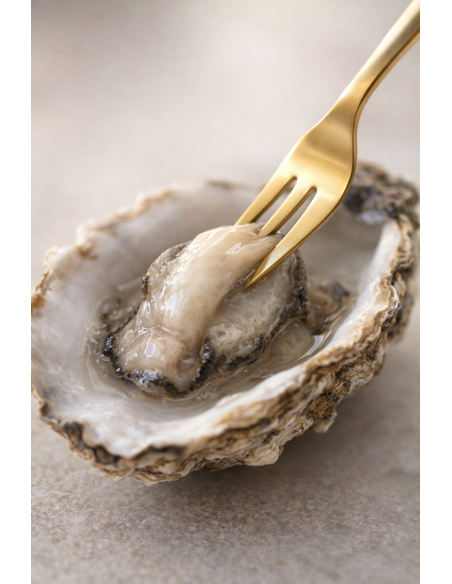 Garfo de Sobremesa Bolo Ostra Frutos do Mar Inox Dourado 6un