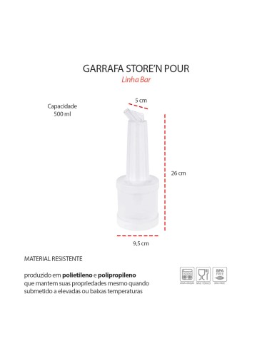 Garrafa Store n Pour Jarra Branca 500ml...