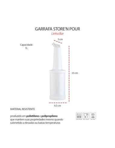 Garrafa Store n Pour Branca 1L Jarra Dosadora...