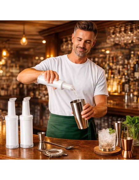 Garrafa Store n Pour Branca 1L Jarra Dosadora Bar Drinks