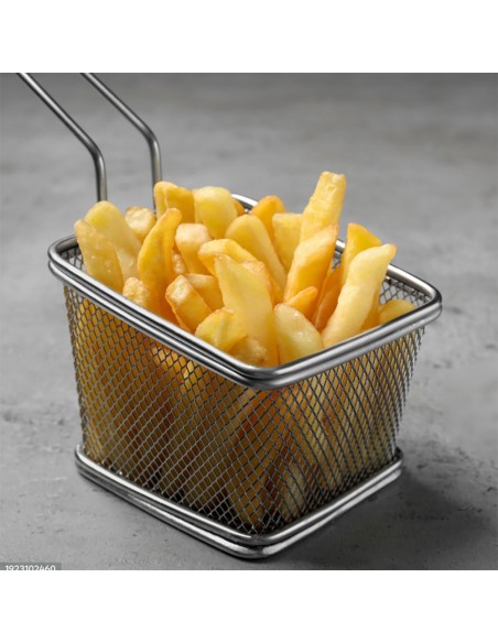 Cestinha Inox Servir Fritas Petiscos Bar Finger Food Fritura