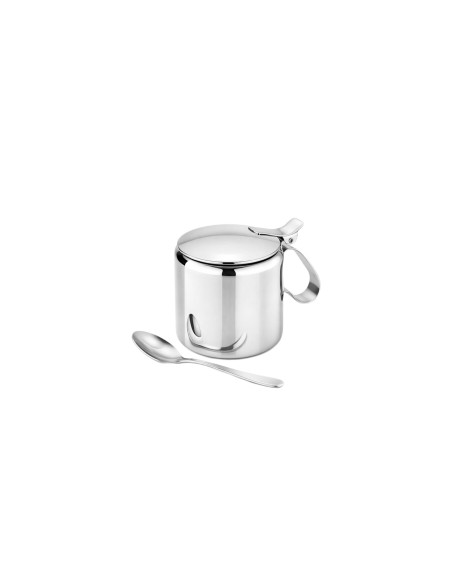 Açucareiro de Inox e Colher Porta Açucar 300gr Cafeteria Bar